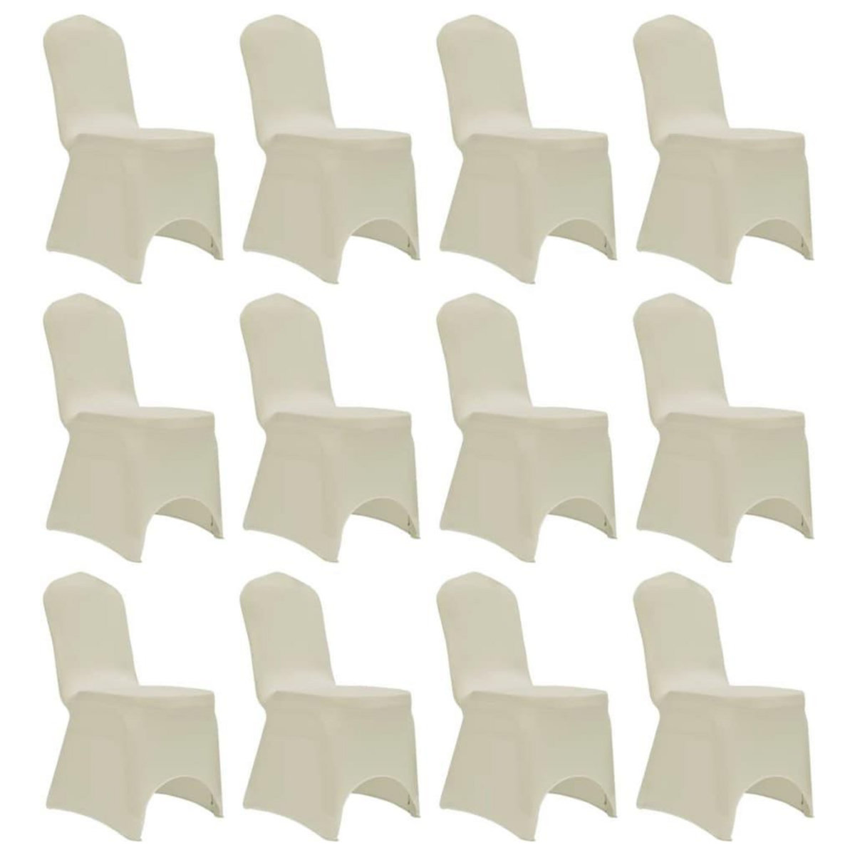 VIDAXL Housses elastiques de chaise Creme 12 pcs
