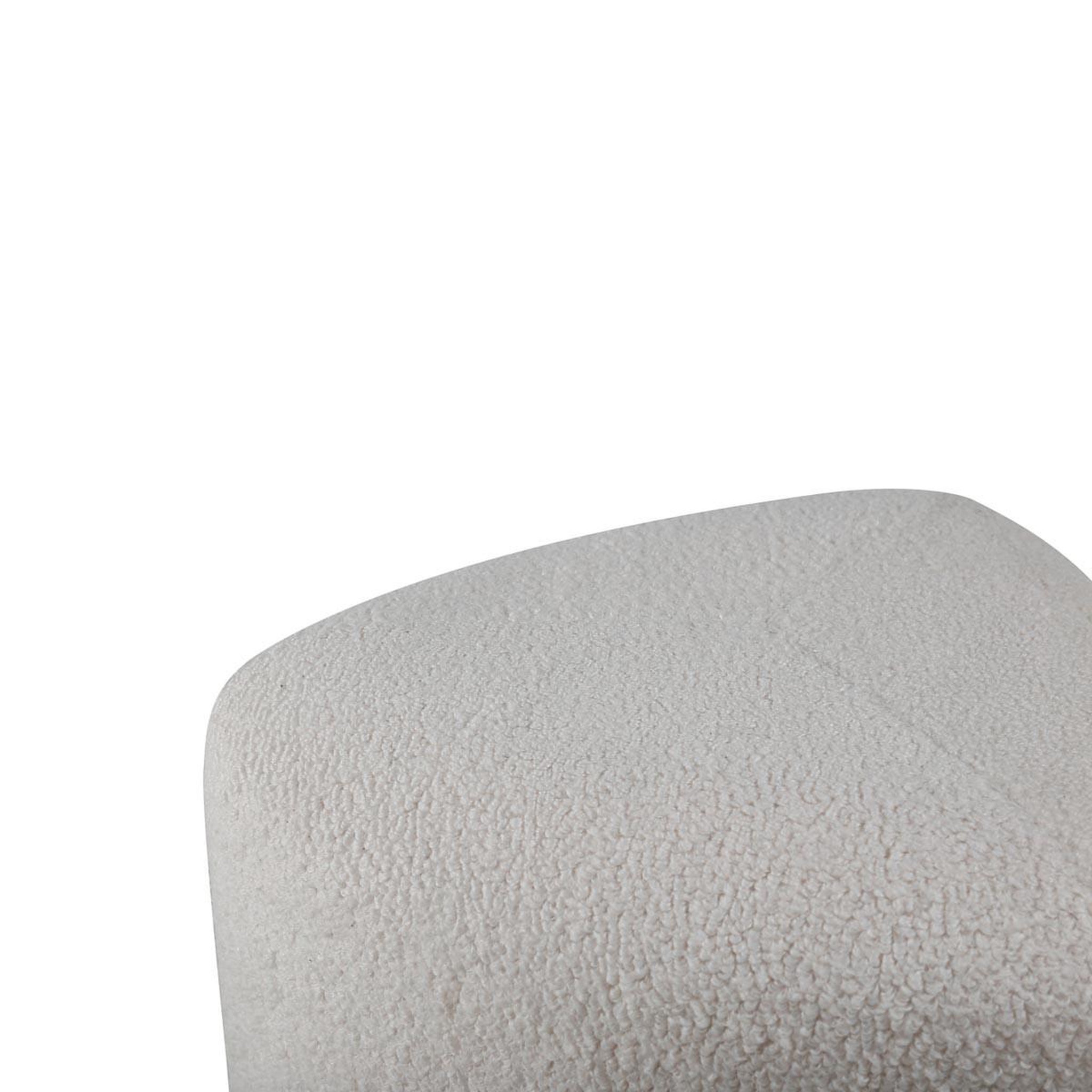 Voir la diapositive 3 : Paris Prix Pouf tissu bouclette  peg  46cm blanc