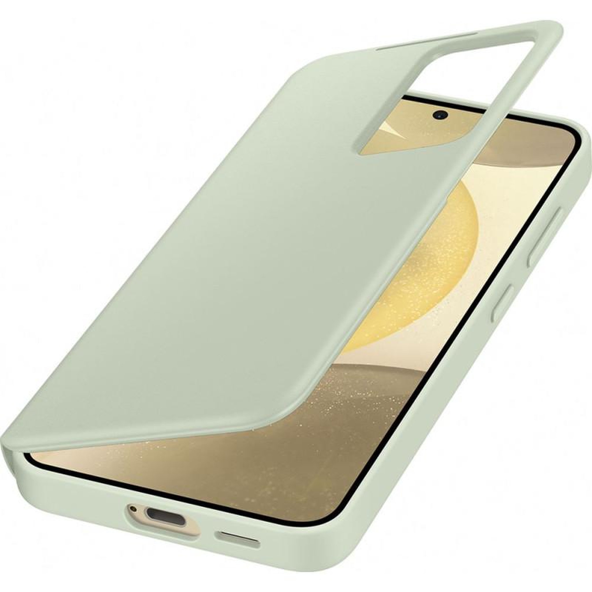 Samsung Etui Folio Smart Clear View avec porte carte pour Samsung Galaxy S24 Vert Clair