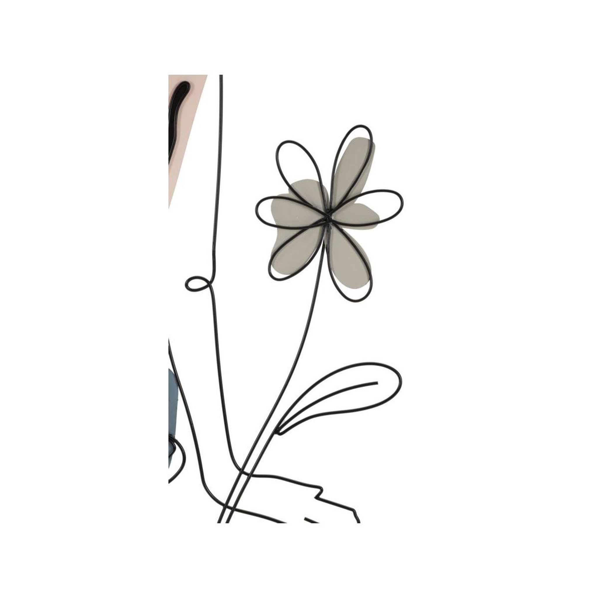 Voir la diapositive 3 : Paris Prix Décoration murale en métal  lady flower  90cm multicolore