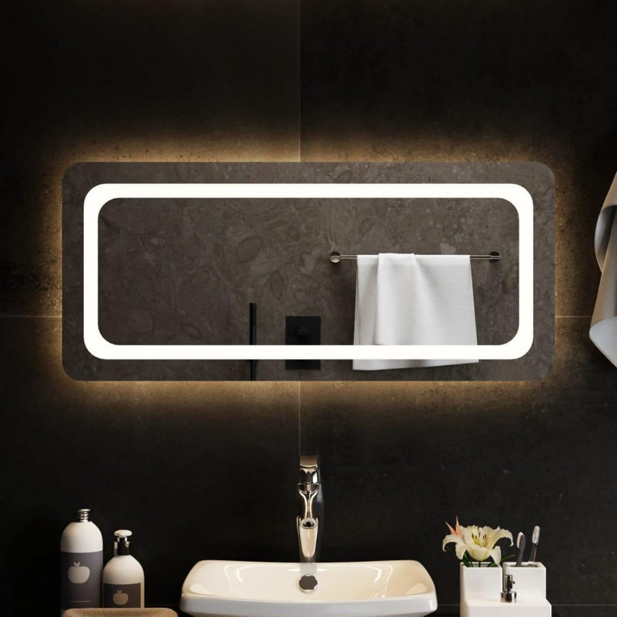 VIDAXL Miroir de salle de bain a LED 90x40 cm