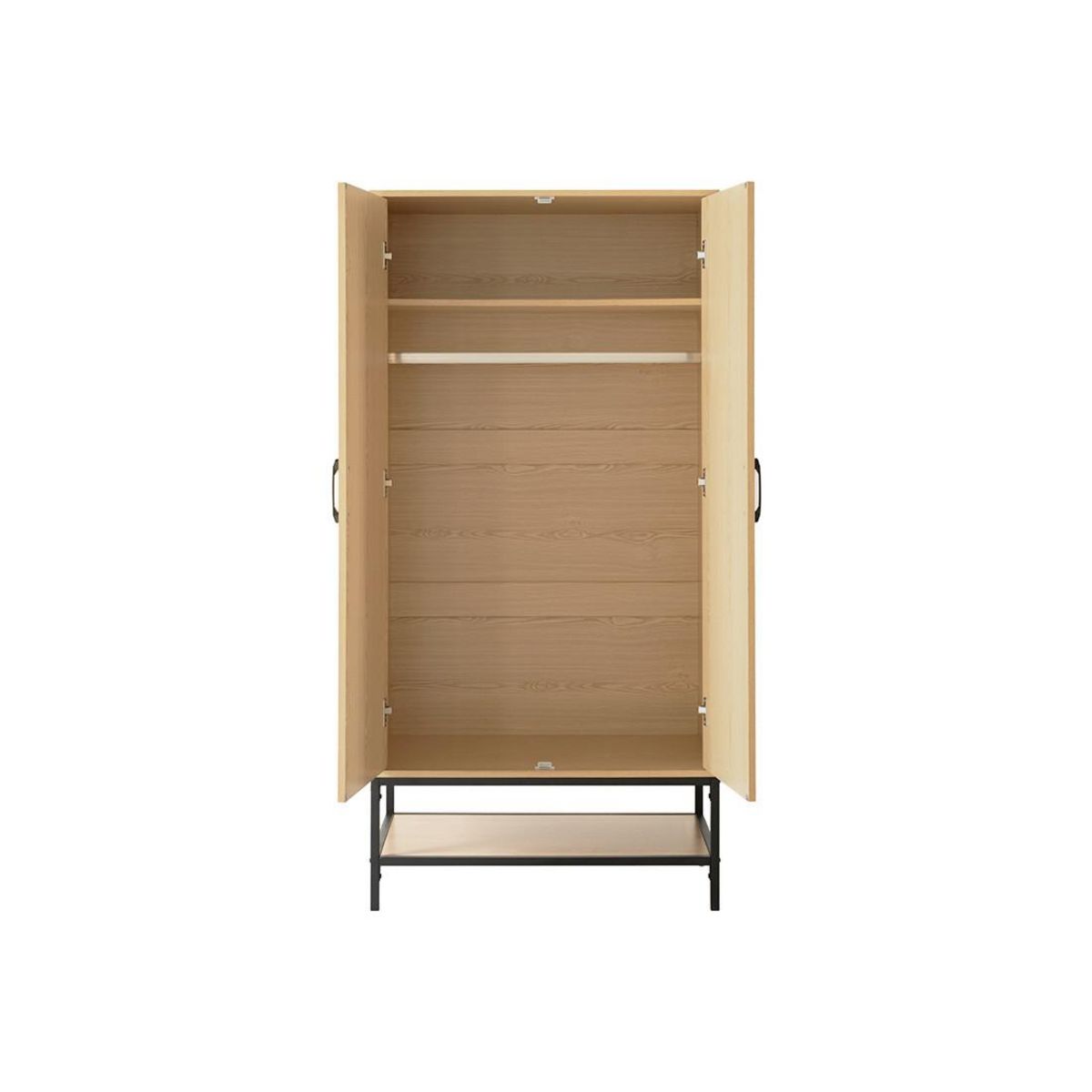 BEST MOBILIER Nagato - armoire - cannage et effet bois - 80 cm