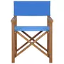 VIDAXL Chaise de metteur en scene Bois de teck solide Bleu