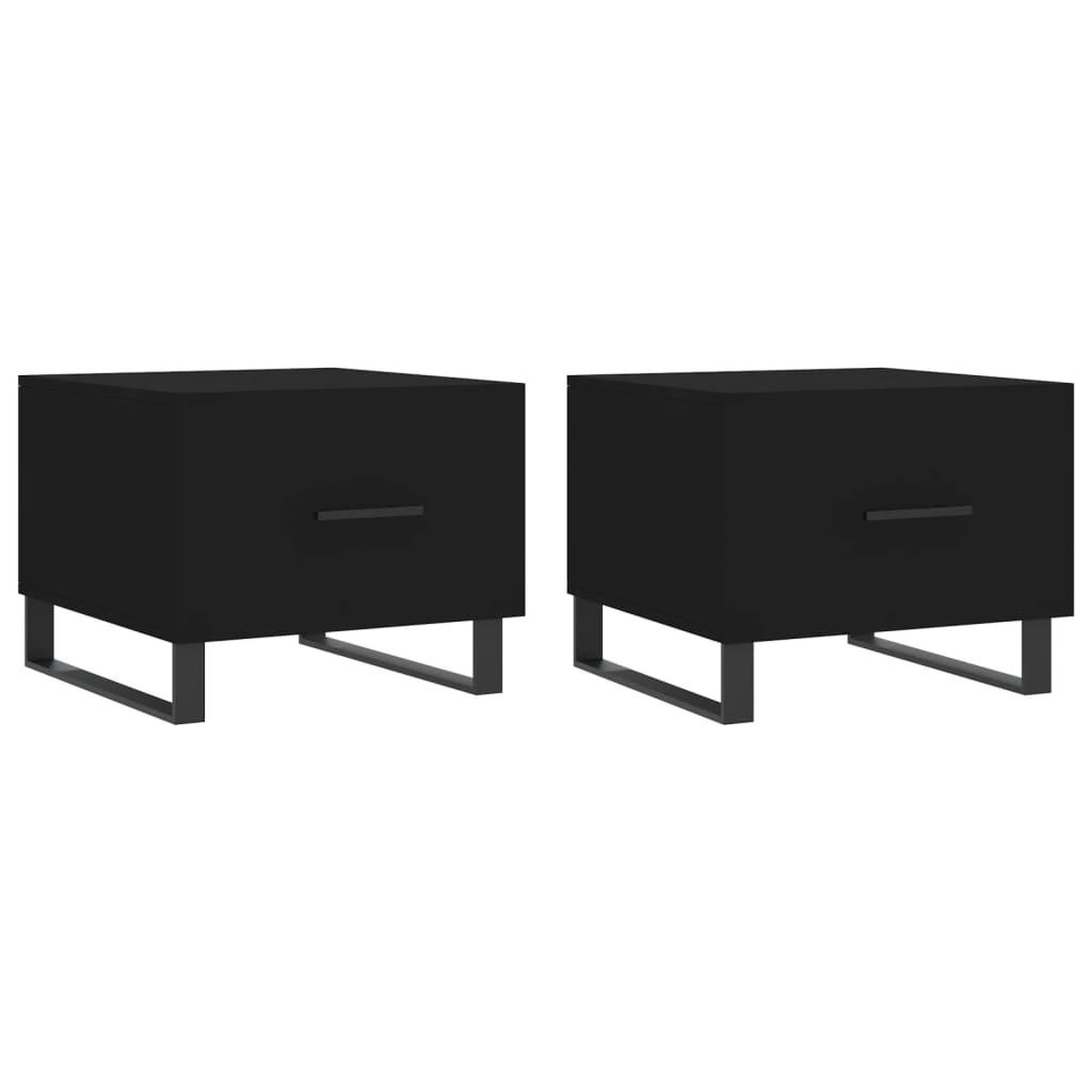 Voir la diapositive 2 : VIDAXL Tables basses 2 pcs noir 50x50x40 cm bois d'ingenierie