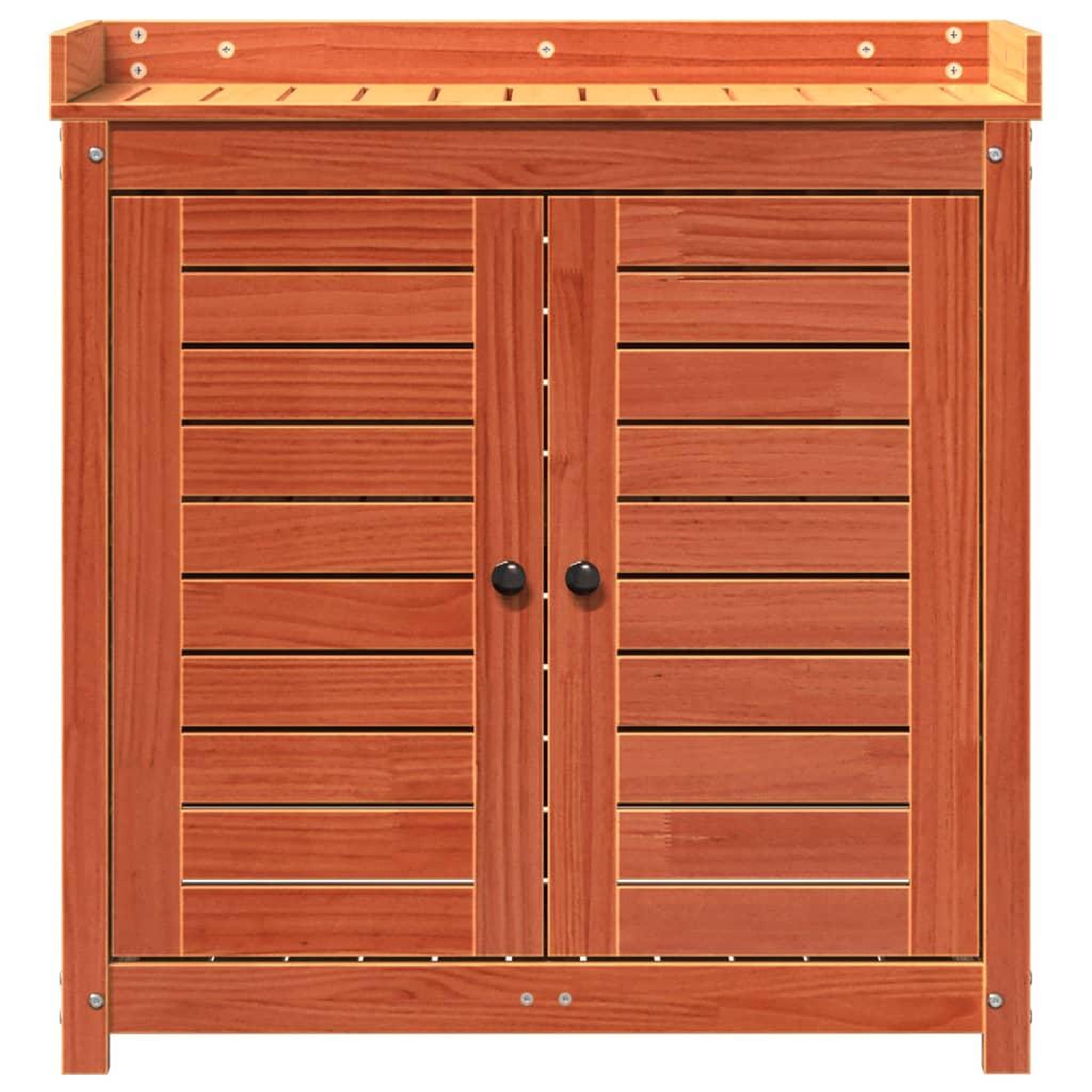 Voir la diapositive 5 : VIDAXL Table de rempotage avec etageres marron bois massif de pin