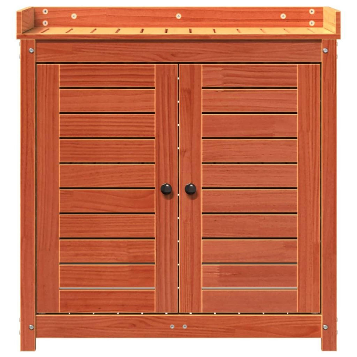 VIDAXL Table de rempotage avec etageres marron bois massif de pin