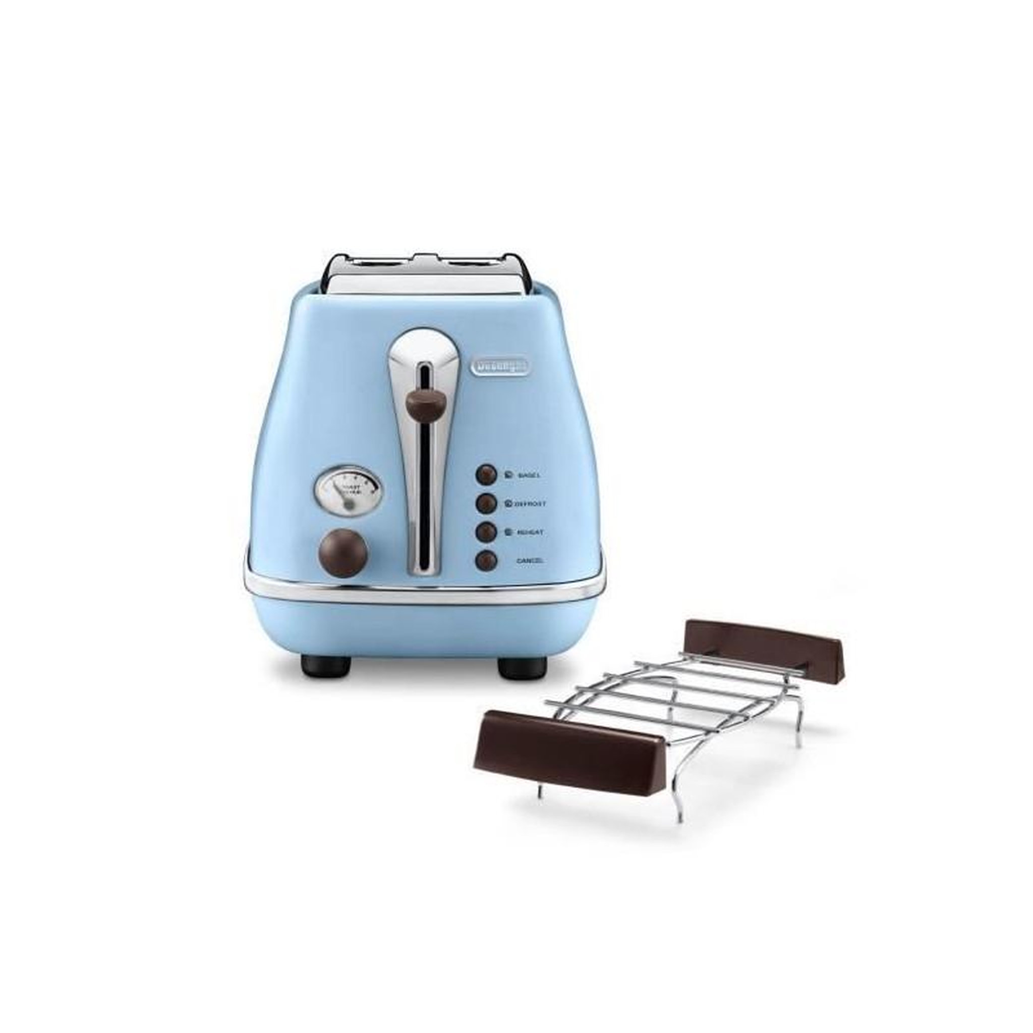 Voir la diapositive 3 : DELONGHI DELONGHI CTOV 2103.AZ Grille Pain Icona Vintage - Bleu et Marron