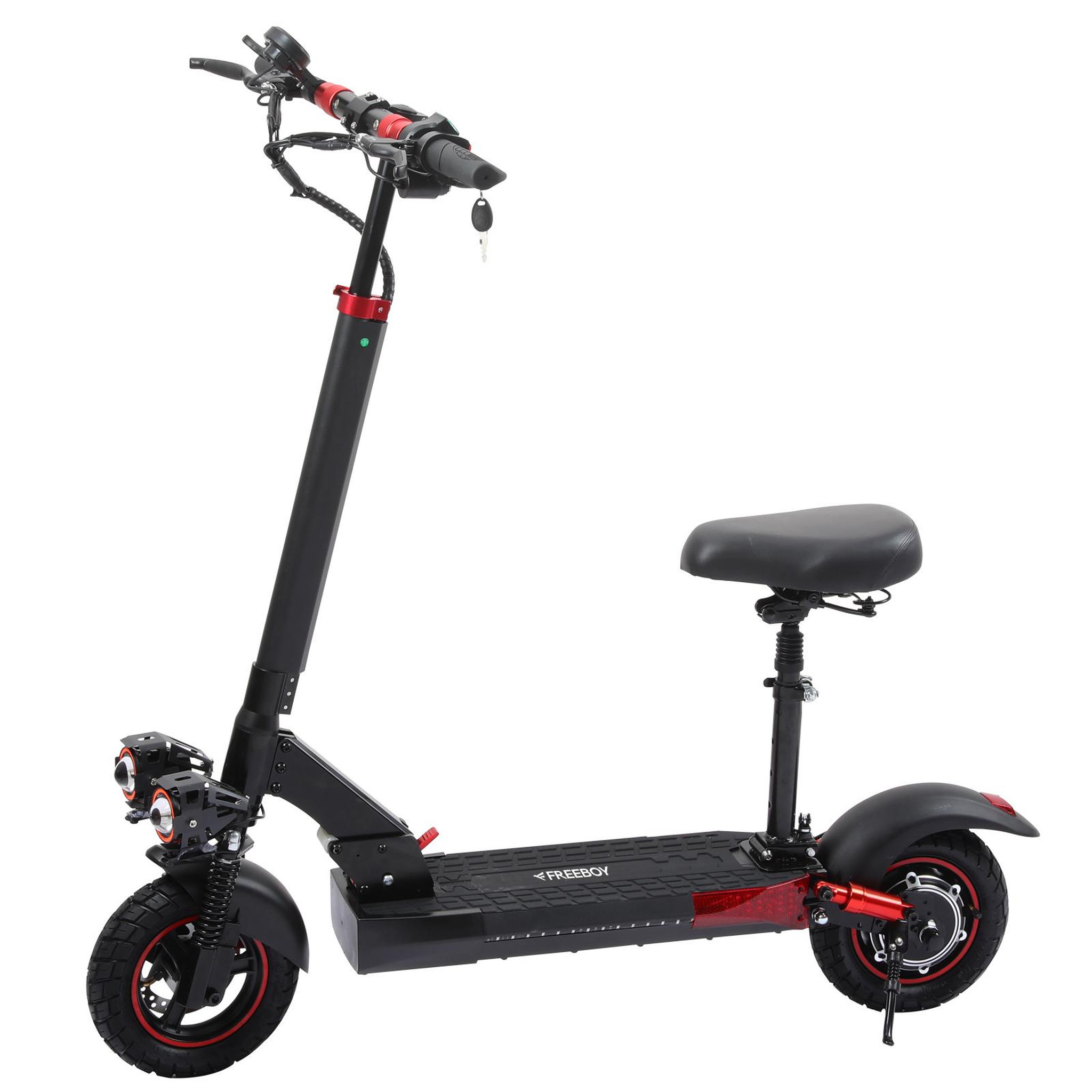 Voir la diapositive 5 : FREEBOY Trottinette électrique freeboy j01, 10 pouces tout-terrain, autonomie de 50 km, noire