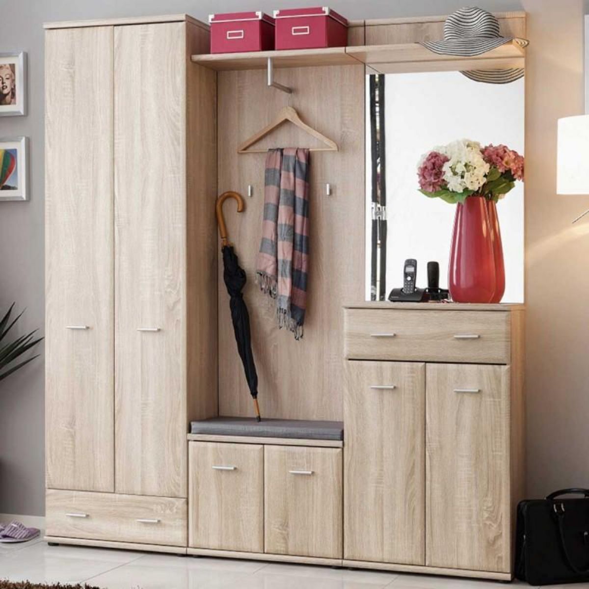 Paris Prix Ensemble Vestiaire 6P  ARMARIO III  203cm Chêne