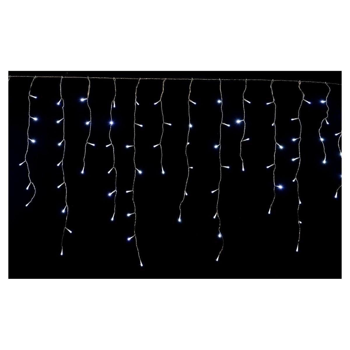 ACTUEL Guirlande rideau extérieure stalactite blanc froid 180 led