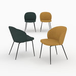 MAISON PAVANE Pack 4 chaises en tissu bouclé jaune et vert-Groom