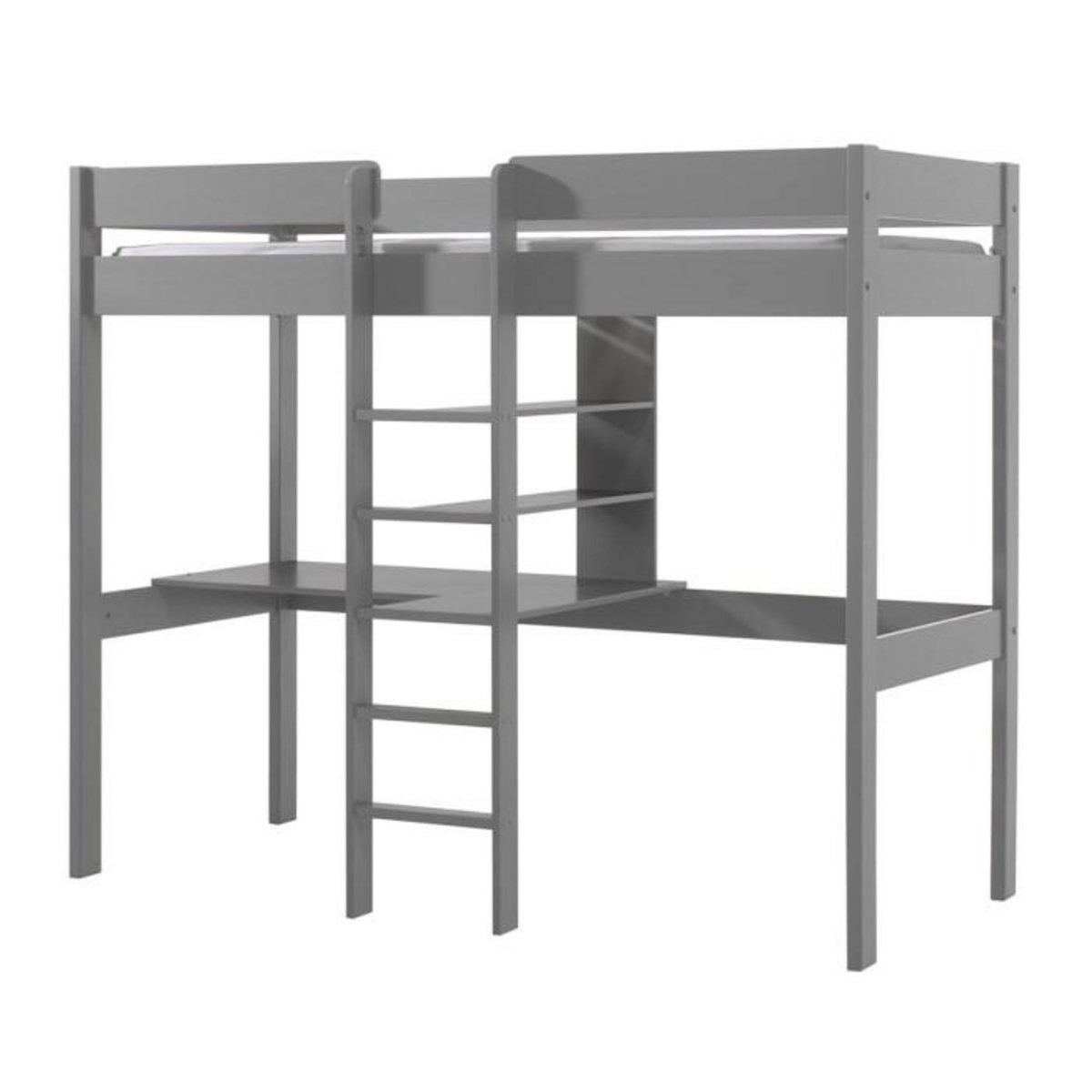 Paris Prix Lit Mezzanine & Bureau Enfant  Pino  90x200cm Gris