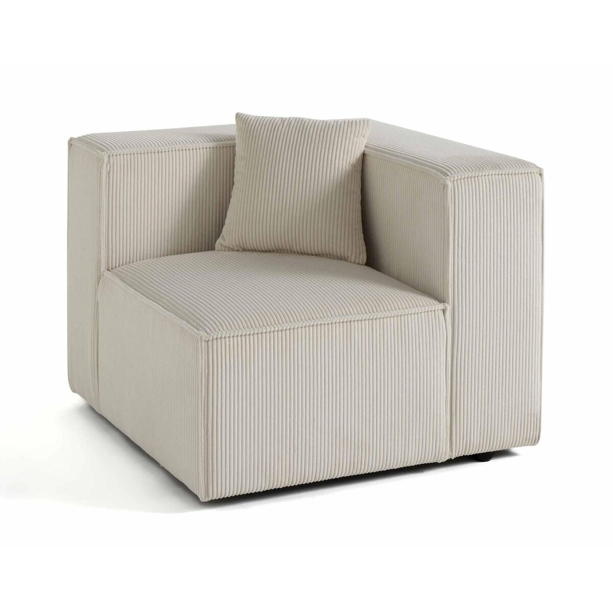 LISA DESIGN Arty - module d'assise droit - en velours côtelé