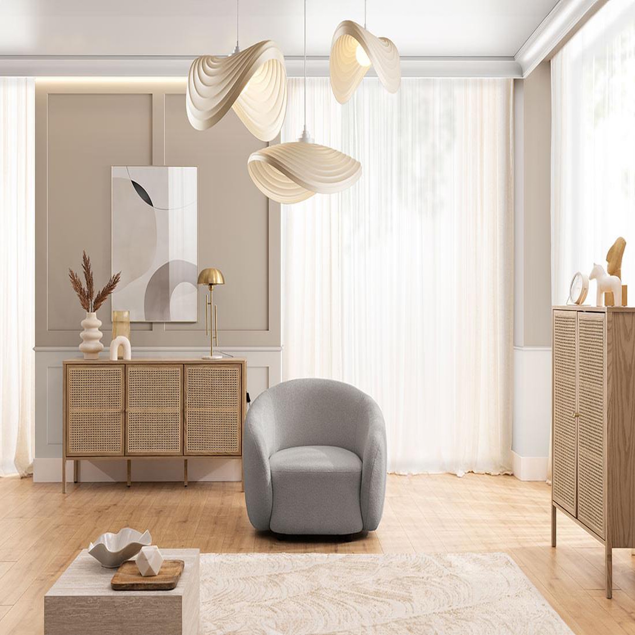Voir la diapositive 2 : LISA DESIGN Flore - fauteuil en tissu bouclette