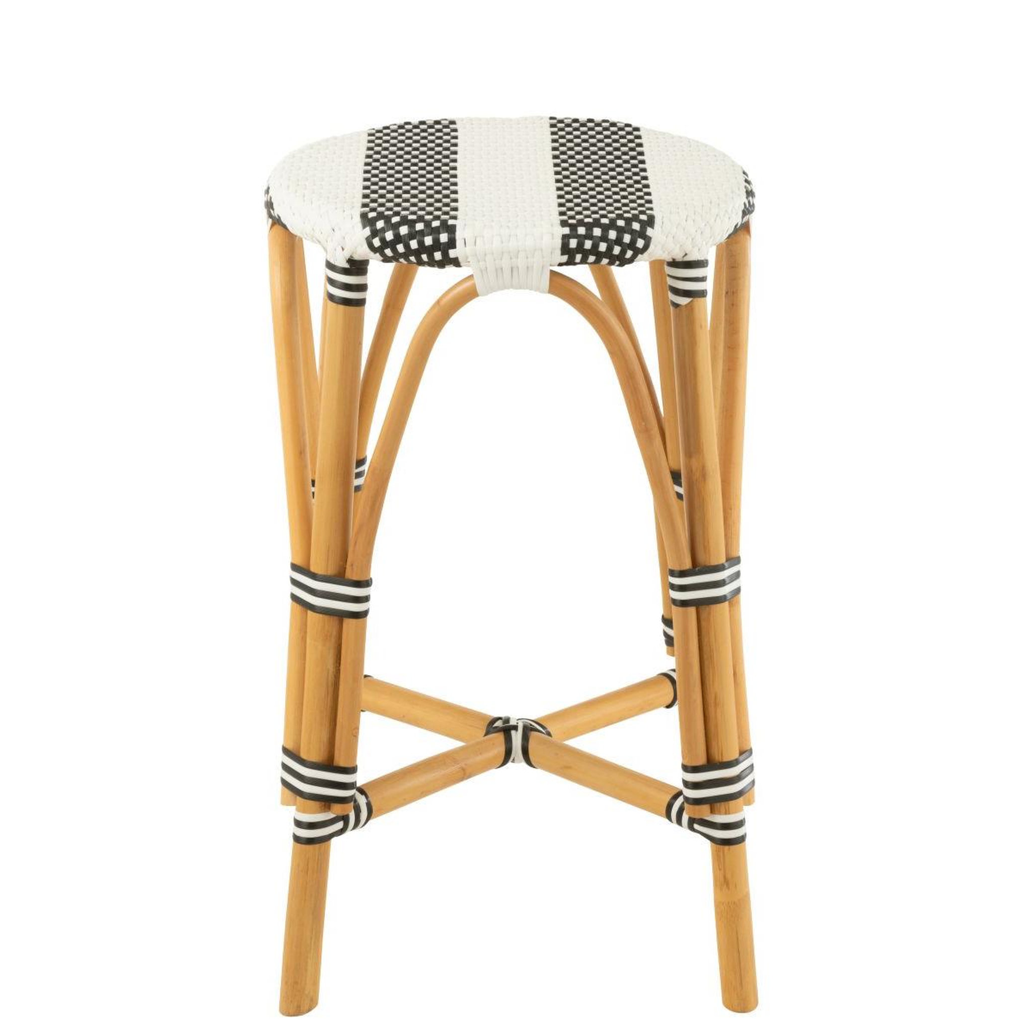 Voir la diapositive 3 : J-LINE Tabouret de bar en rotin  danial  65cm noir