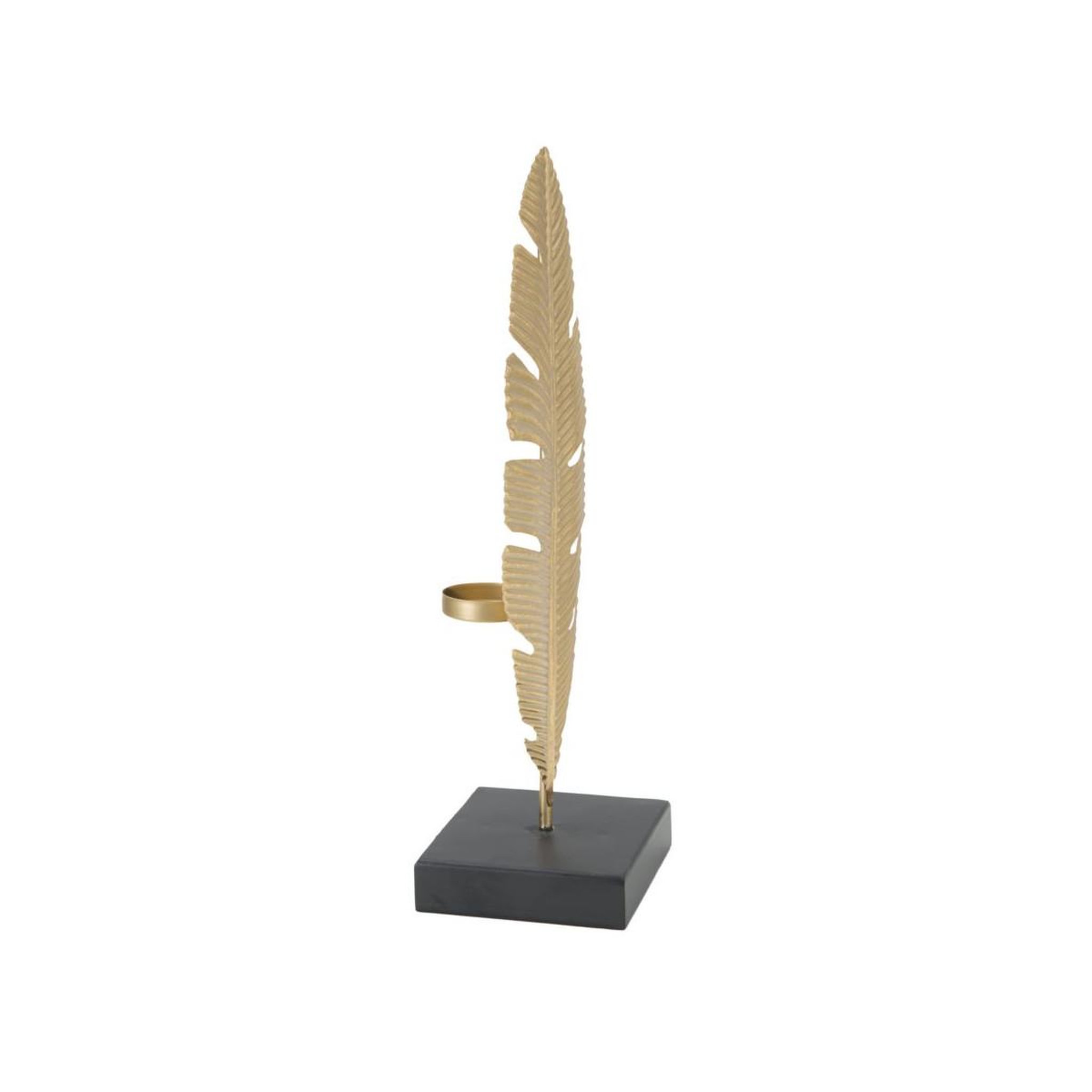 Voir la diapositive 2 : Paris Prix Plume déco en métal  bougeoir  34cm or