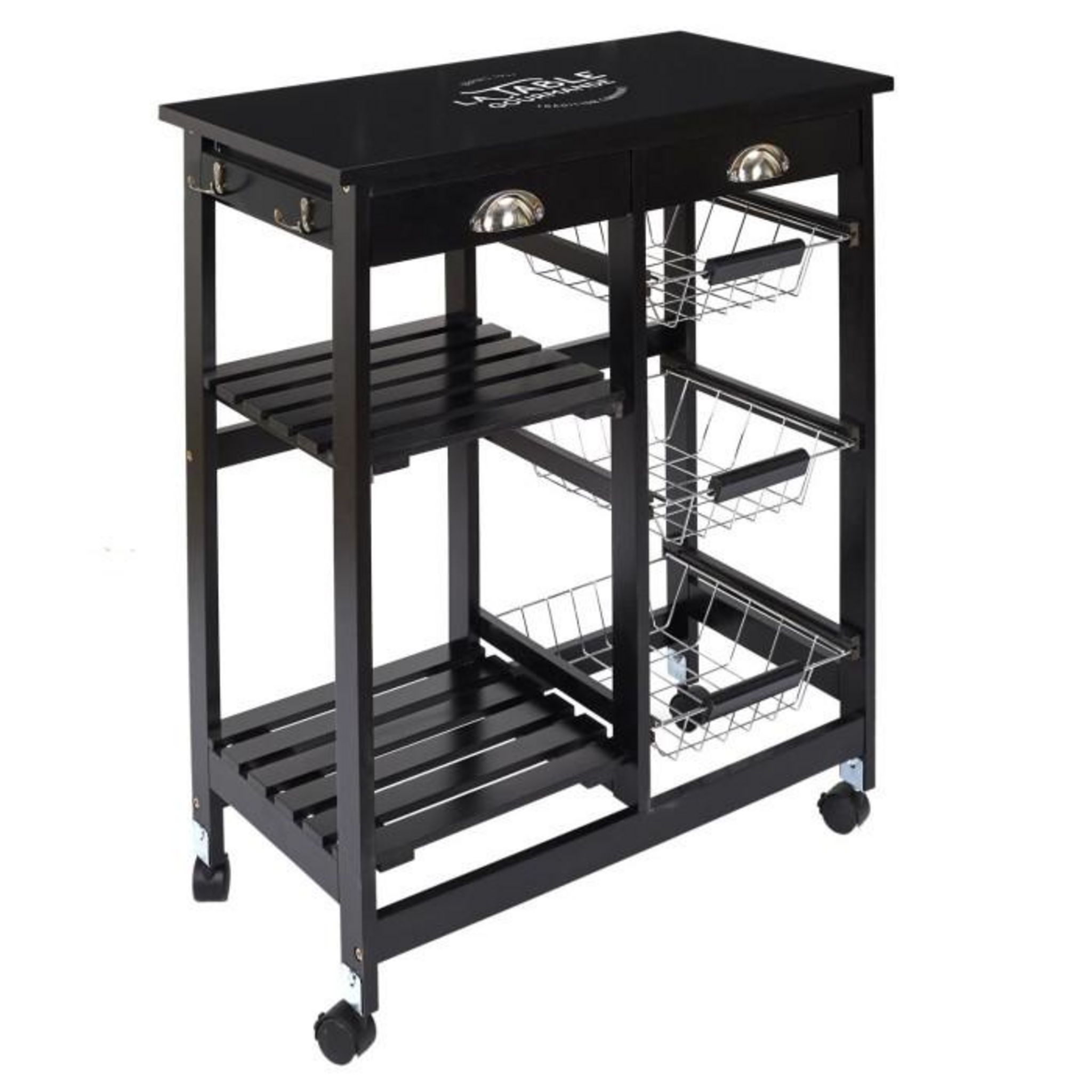 ECHTWERK Chariot de Service Mobile pour Cuisine/Salle de Bain/Bureau à 3 Niveaux, Chariot de