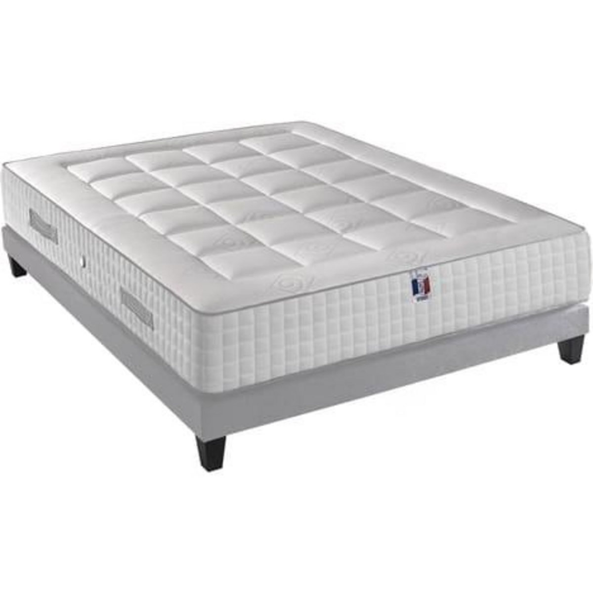 Ensemble Literie matelas 672 ressorts ensachés 30cm et sommier 140x190 cm KING PALACE
