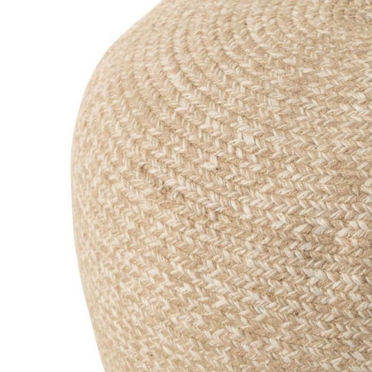 Paris Prix Pouf Design  Miami  50cm Naturel & Blanc
