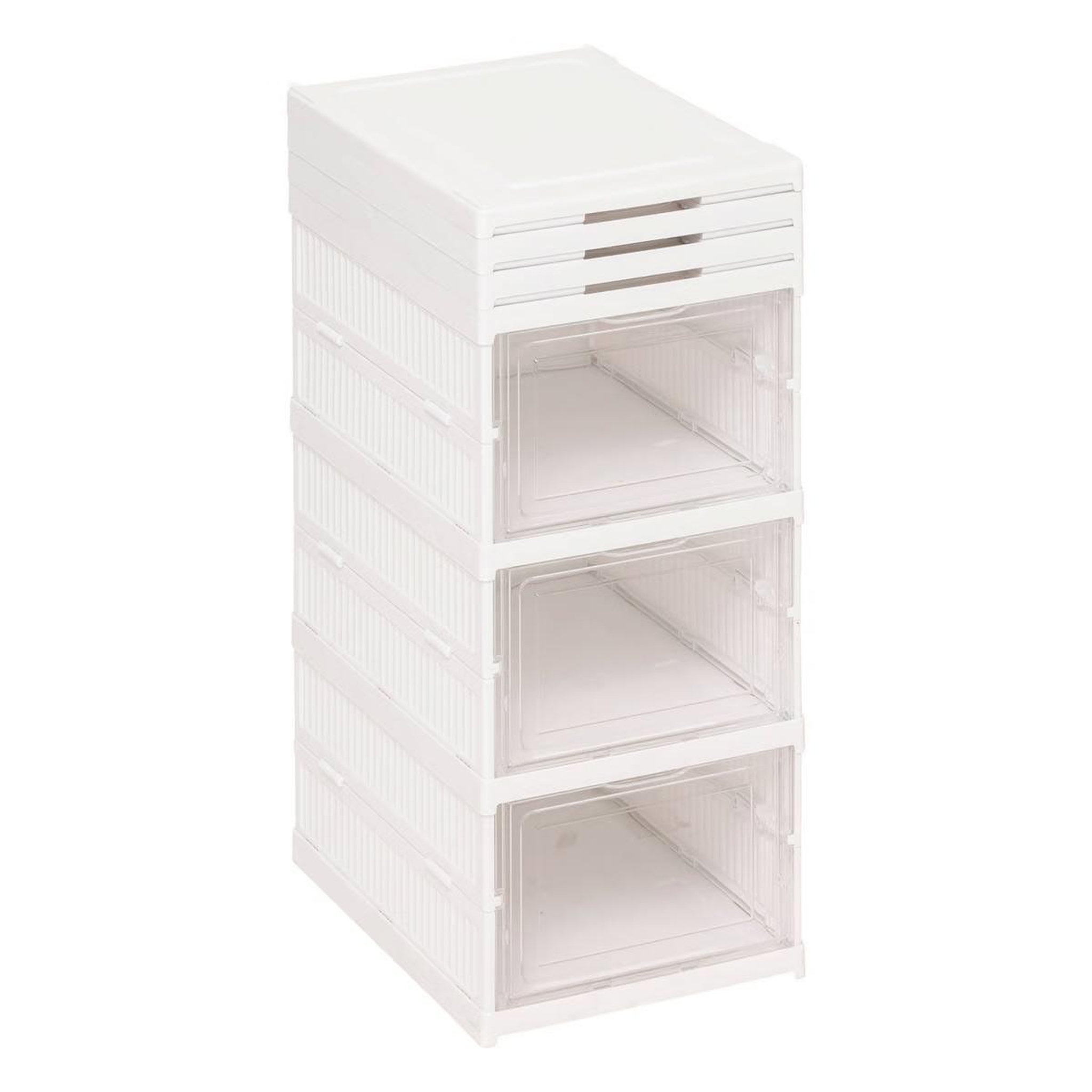 Voir la diapositive 3 : FIVE Range-chaussures 6 paires  fold'n  108cm blanc