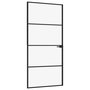 Voir la diapositive 2 : VIDAXL Porte d'interieur Noir 93x201,5 cm Trempe verre aluminium fin
