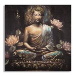 Paris Prix Toile Imprimée Déco  Bouddha Prière  100x100cm Multicolore