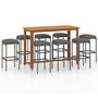 Voir la diapositive 2 : VIDAXL Ensemble de bar de jardin avec coussins 9 pcs Gris