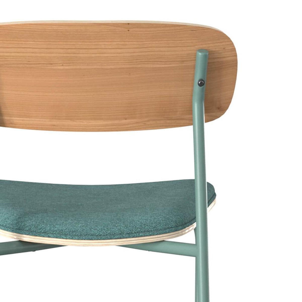 Rendez vous déco Lot de 2 chaises pour îlot central en tissu bleu canard 65 cm-Alba