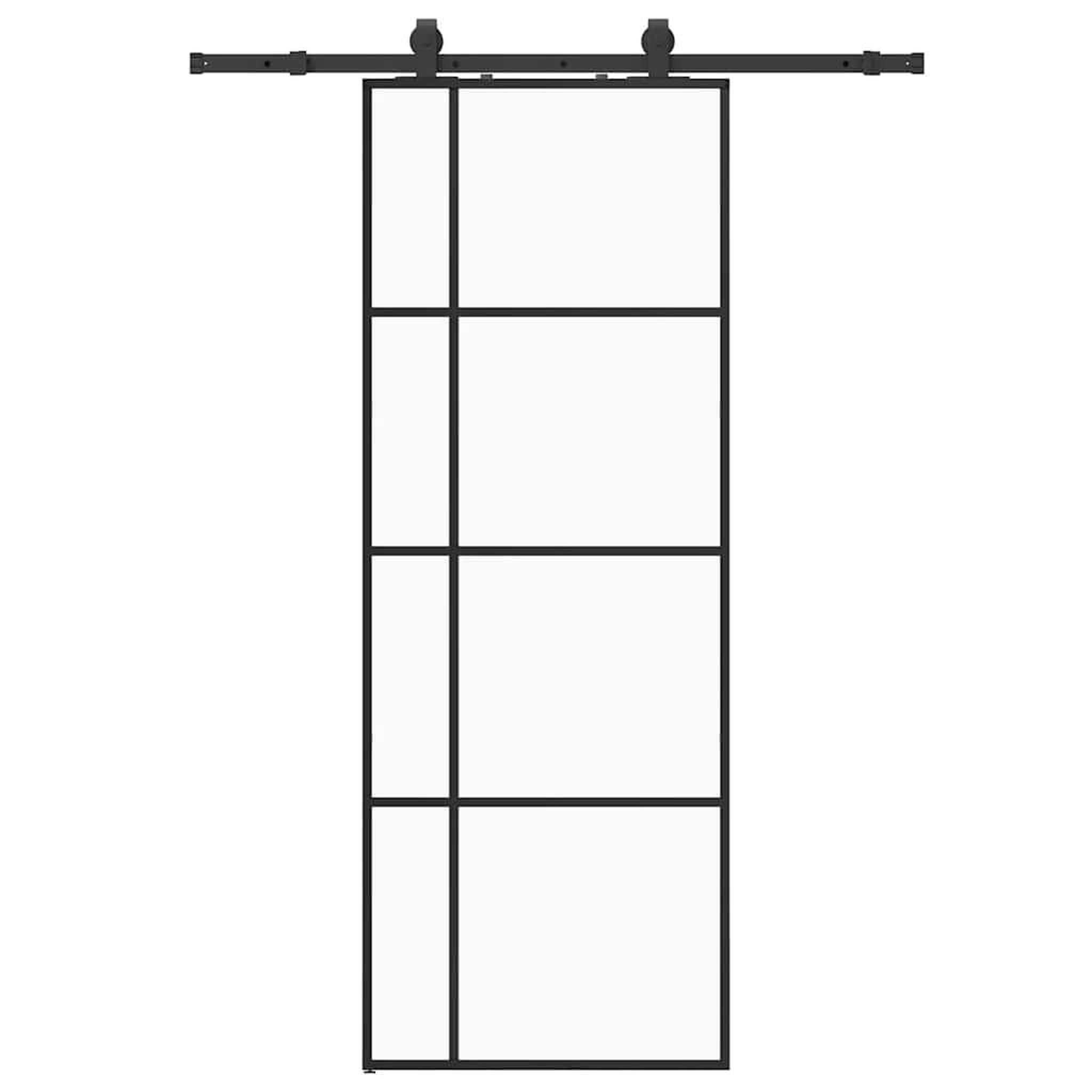 Voir la diapositive 2 : VIDAXL Porte coulissante kit de quincaillerie noir 76x205 cm verre ESG