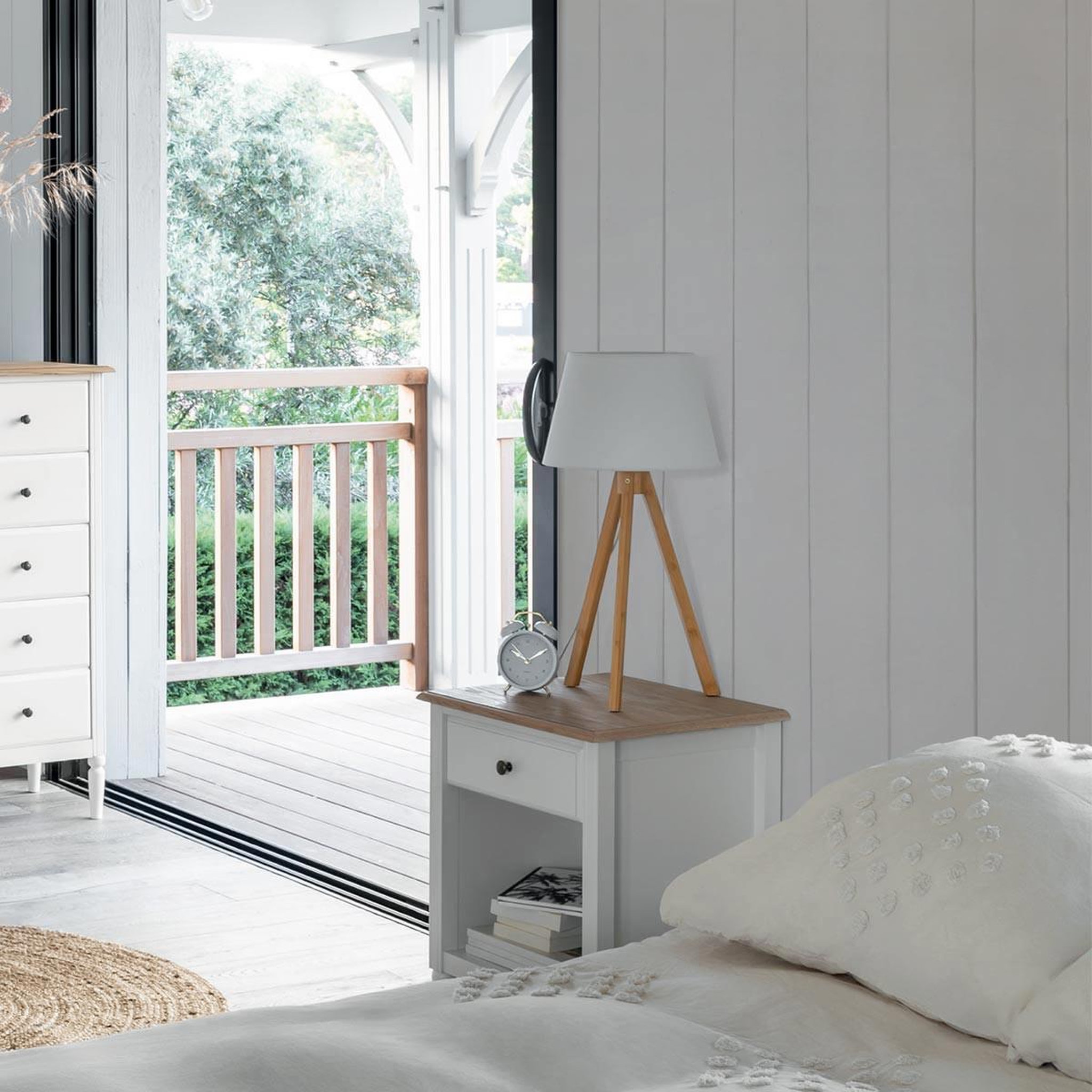 Voir la diapositive 6 : ATMOSPHERA Lampe à poser  bahi  55cm blanc