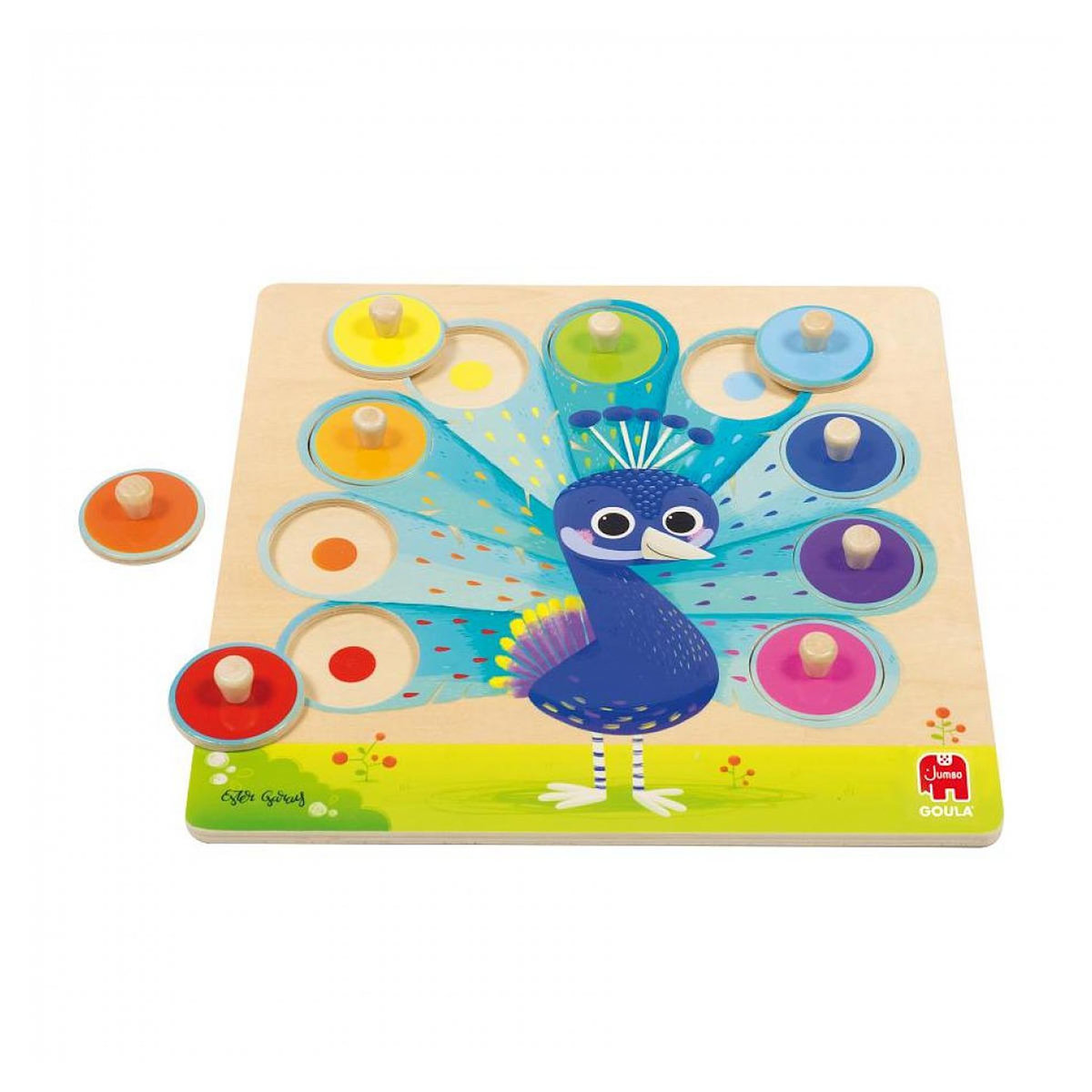 Goula Puzzle paon 9 pieces en bois