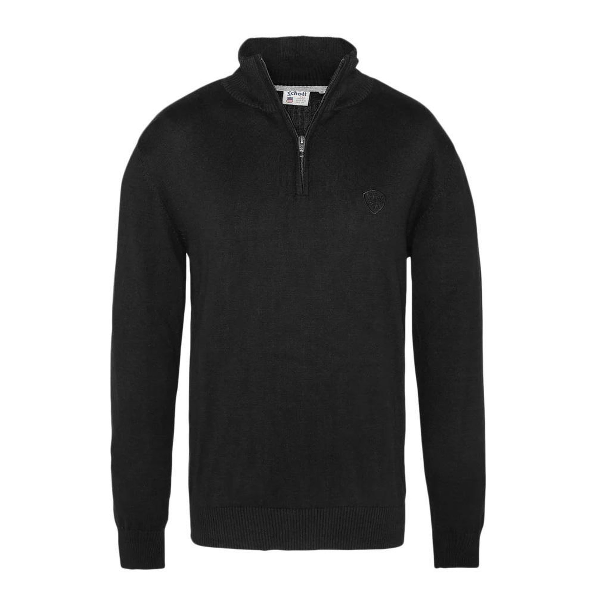 Schott Pull Noir Homme Schott PLB127. Coloris disponibles : Noir