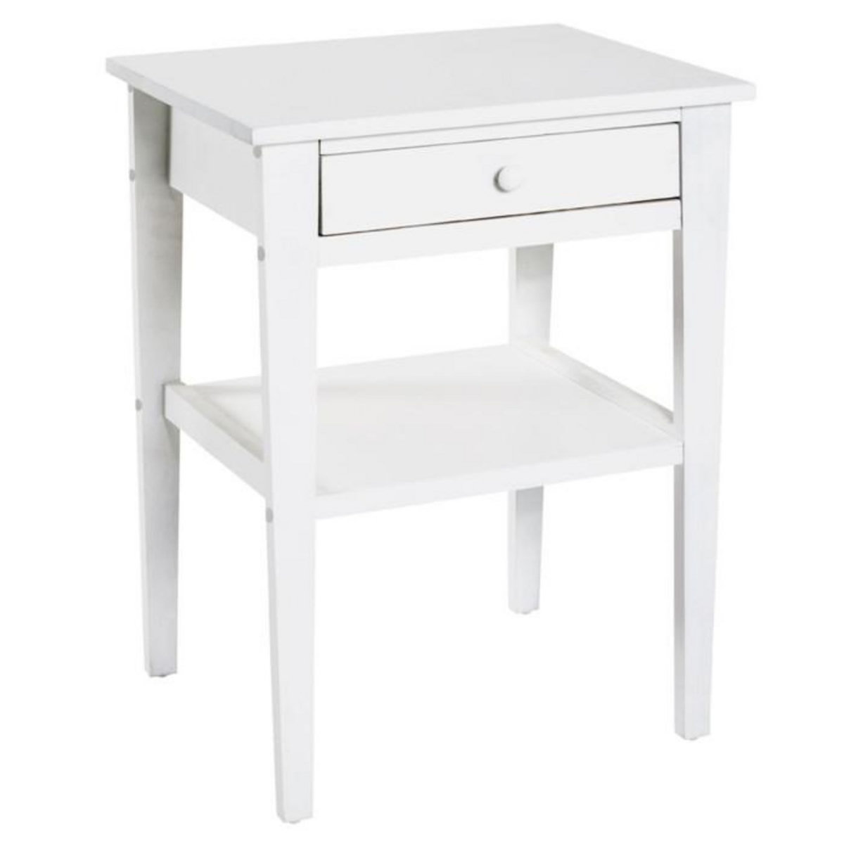 Paris Prix Table de Chevet 1 Tiroir  Bois  60cm Blanc