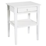 Paris Prix Table de Chevet 1 Tiroir  Bois  60cm Blanc