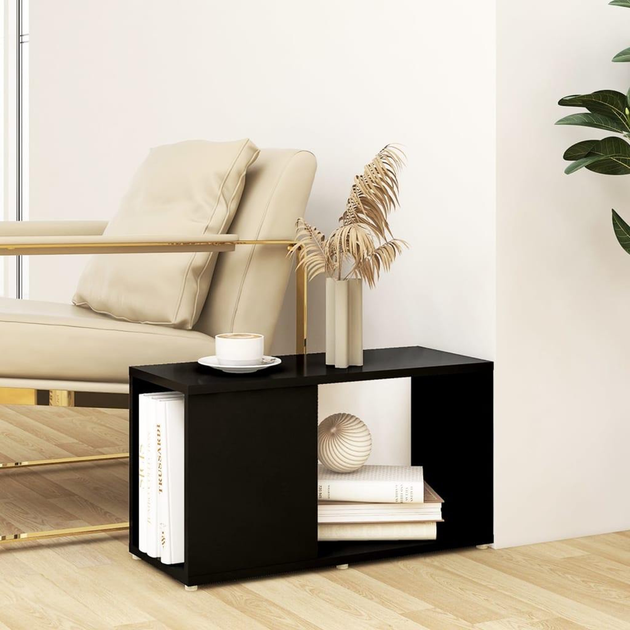 Voir la diapositive 3 : VIDAXL Meuble TV Noir 60x24x32 cm Bois d'ingenierie