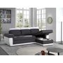 Voir la diapositive 4 : BEST MOBILIER Milan - canapé d'angle réversible - 4 places - convertible avec coffre - en simili et tissu