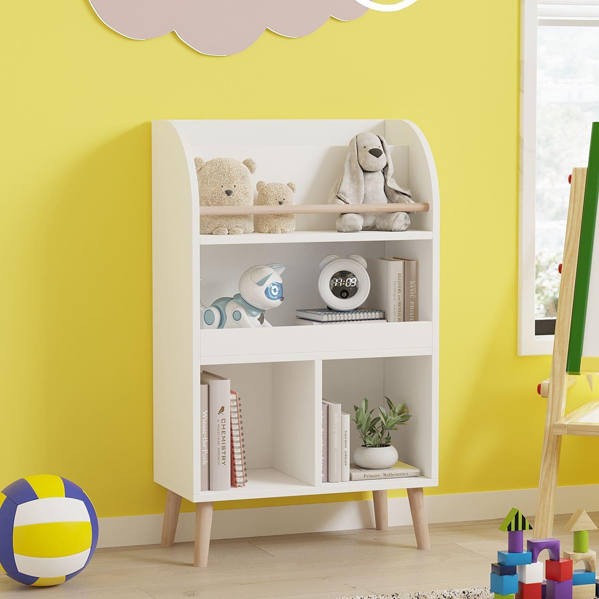 Voir la diapositive 2 : Habitat et Jardin Bibliothèque en bois  minola  - 60 x 30 x 102 cm - blanc