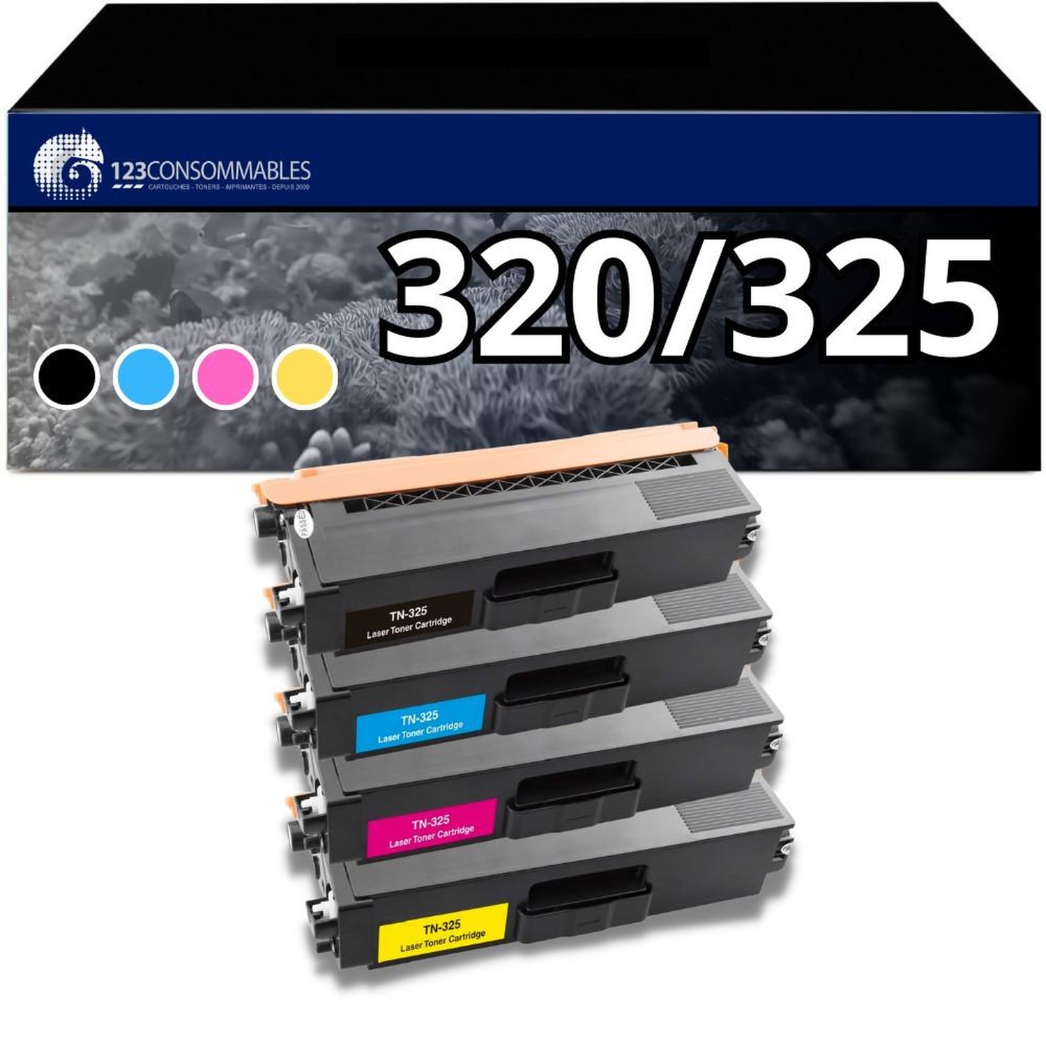 Pack 4 Toners compatible BROTHER TN 325 Neuf - vue 3