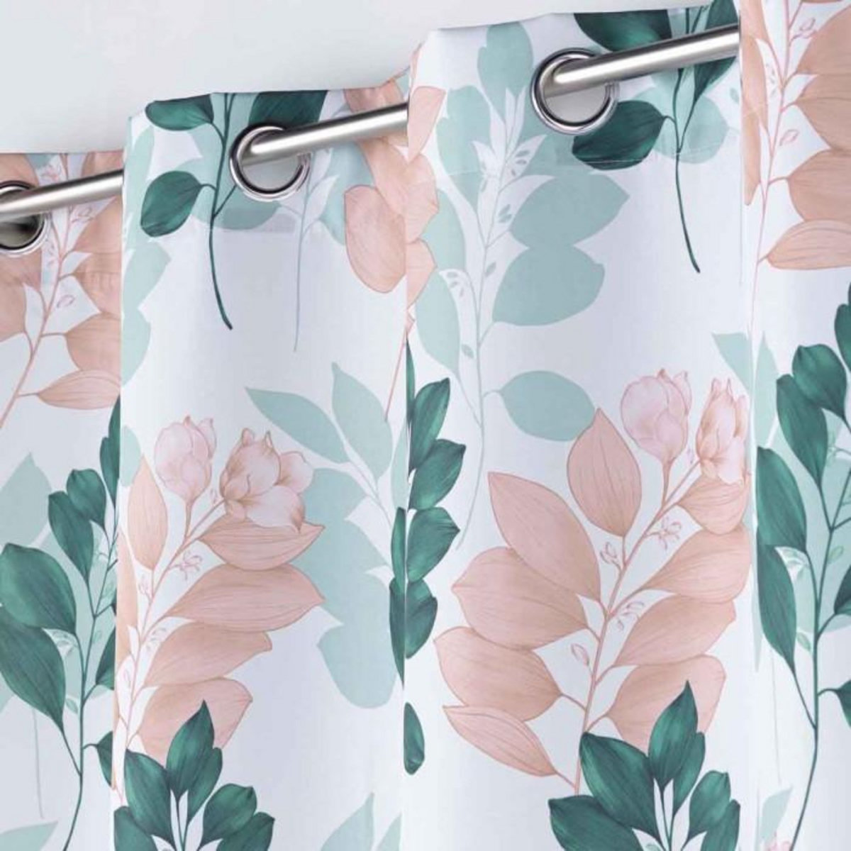 Paris Prix Rideau à Œillets  Belline  140x260cm Blanc & Émeraude