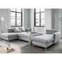 Voir la diapositive 3 : BEST MOBILIER Lagom - canapé d'angle panoramique - convertible - avec coffre - en tissu - 7 places - gauche