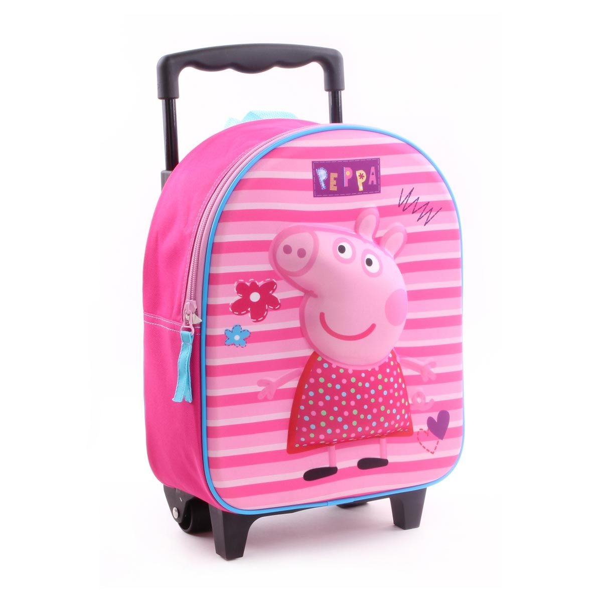  Sac goûter à roulettes 1 compartiment fille Héroines Peppa pig rose
