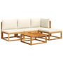 Voir la diapositive 2 : VIDAXL Salon de jardin avec coussins 5 pcs Bois d'acacia solide