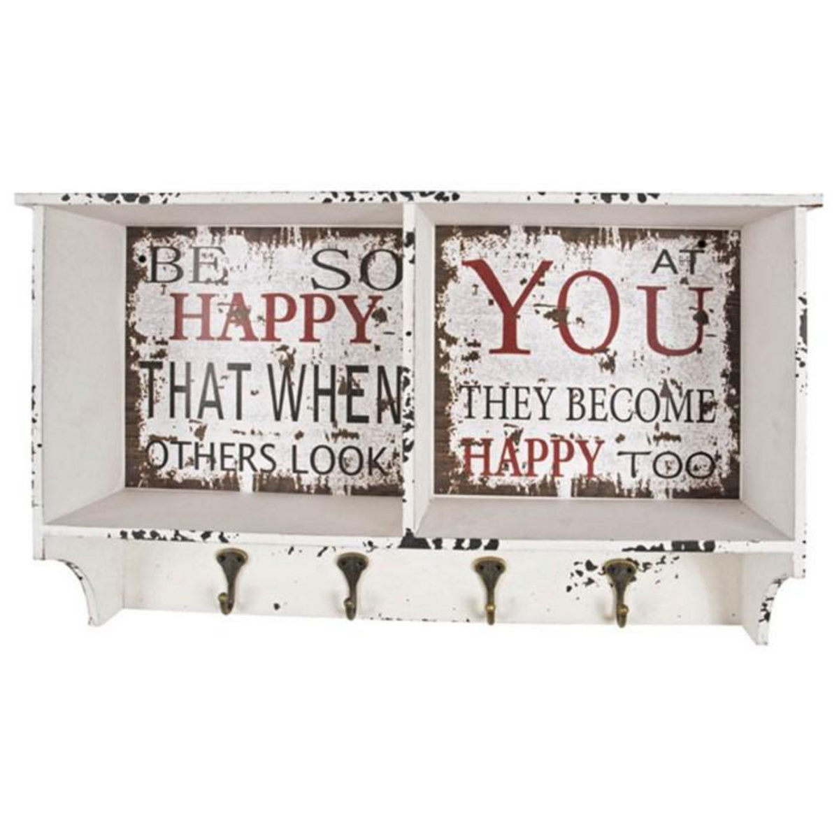 Paris Prix Patère Murale  Crochets & Compartiments  65cm Blanc