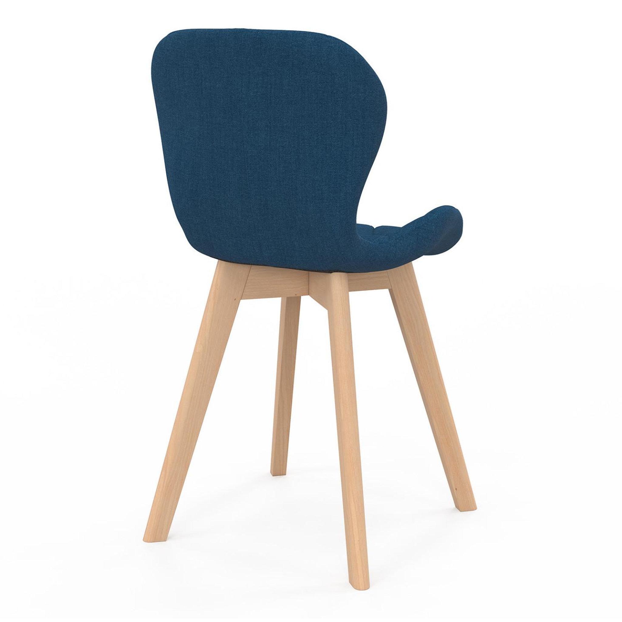 Voir la diapositive 4 : ID MARKET Lot de 4 chaises robine en tissu bleu canard pour salle à manger