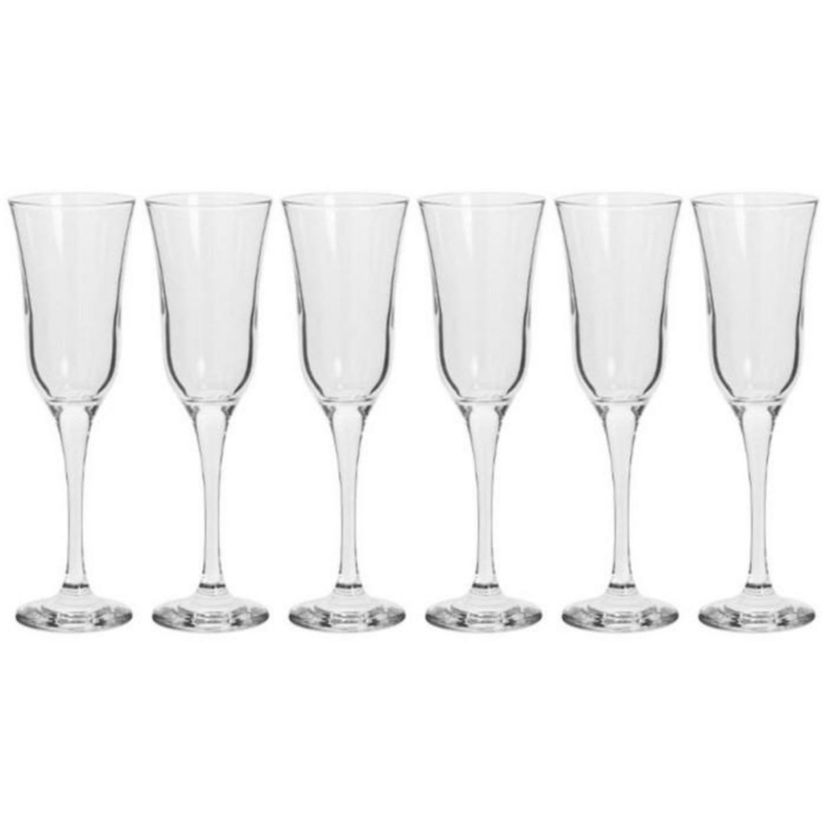 SECRET DE GOURMET Lot de 6 Flûtes à Champagne  Ornella  19cl Transparent