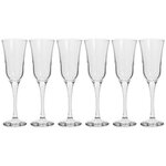 SECRET DE GOURMET Lot de 6 Flûtes à Champagne  Ornella  19cl Transparent