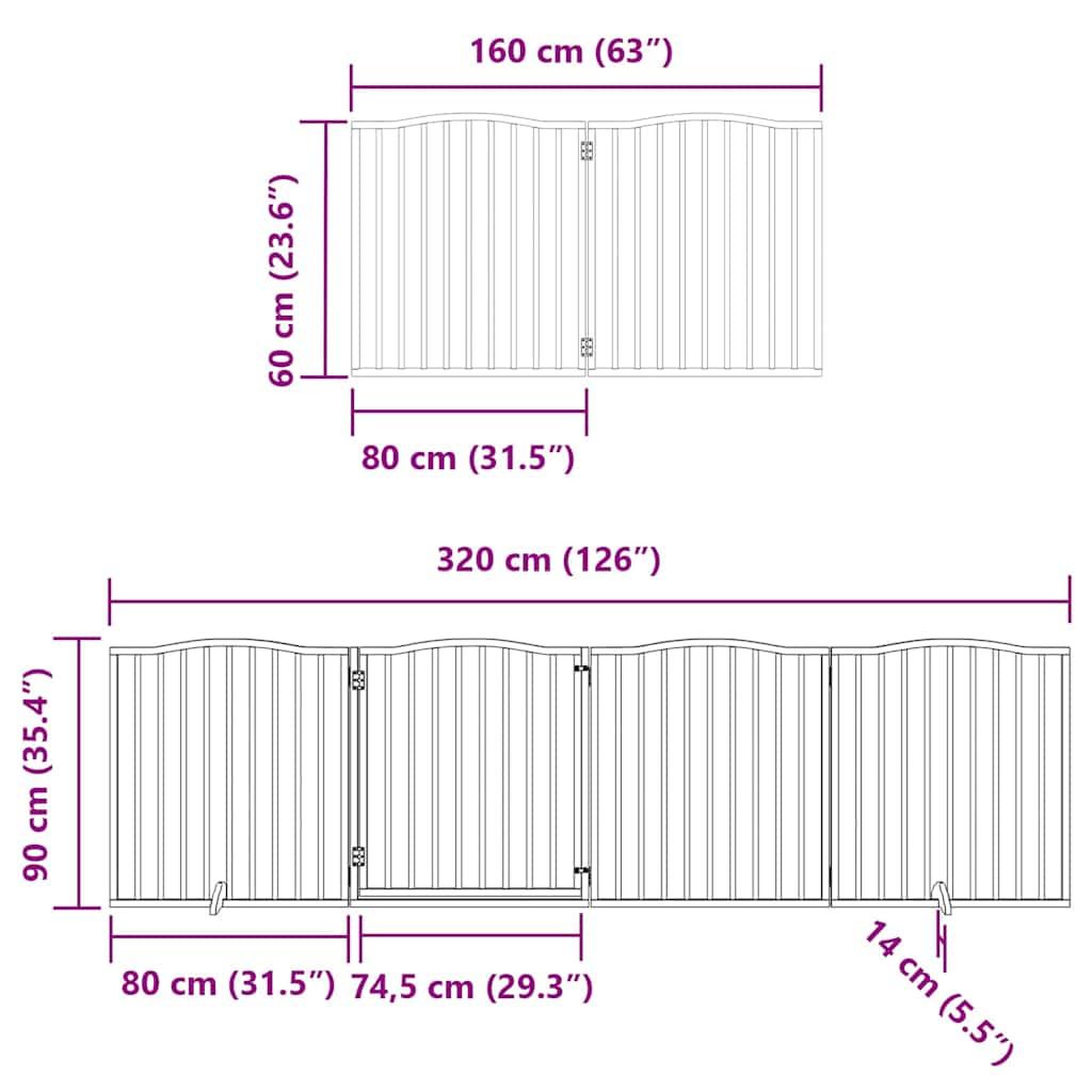 Voir la diapositive 6 : VIDAXL Barriere pour chien porte pliable 12 panneaux bois de peuplier