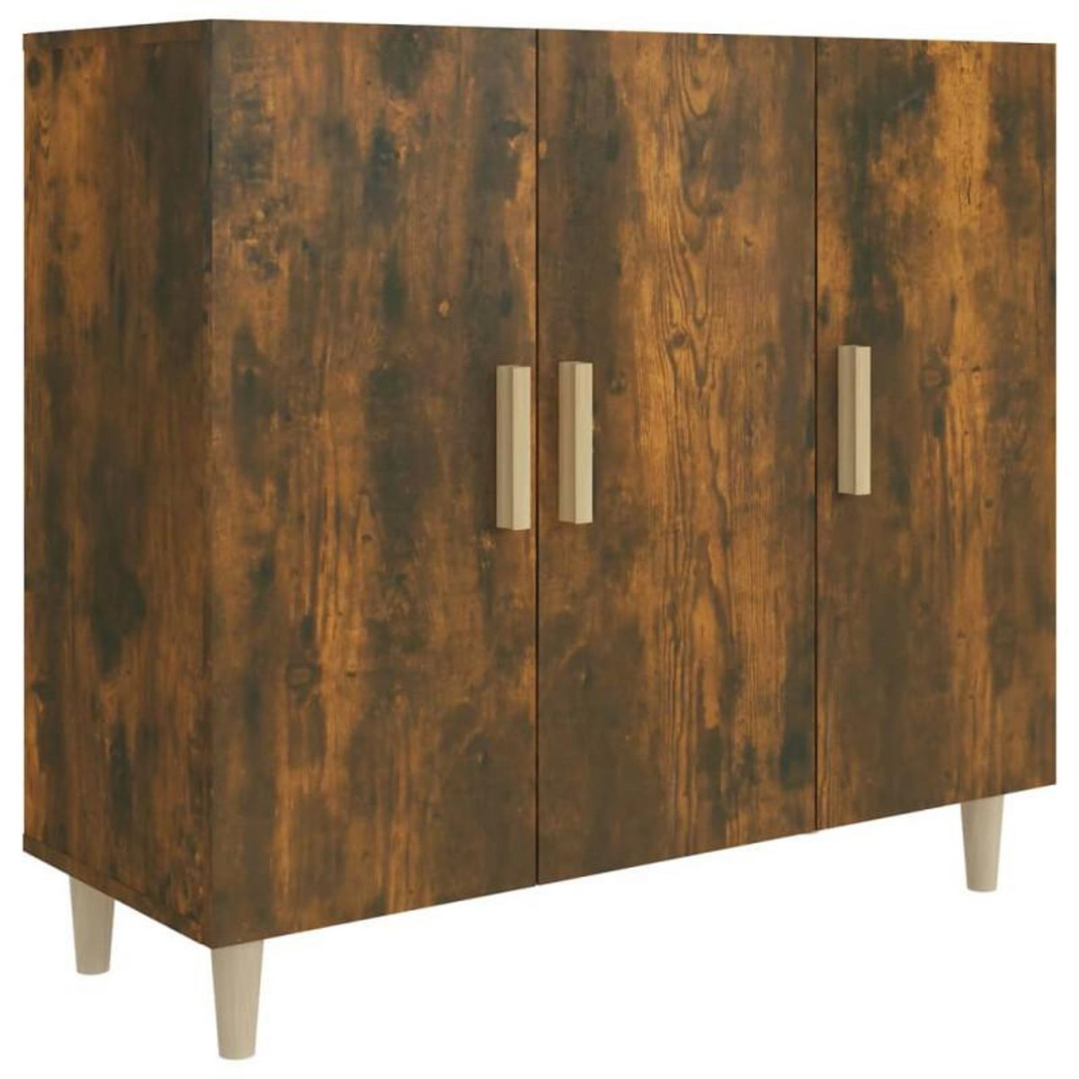 VIDAXL Buffet chêne fumé 90x34x80 cm bois d ingénierie