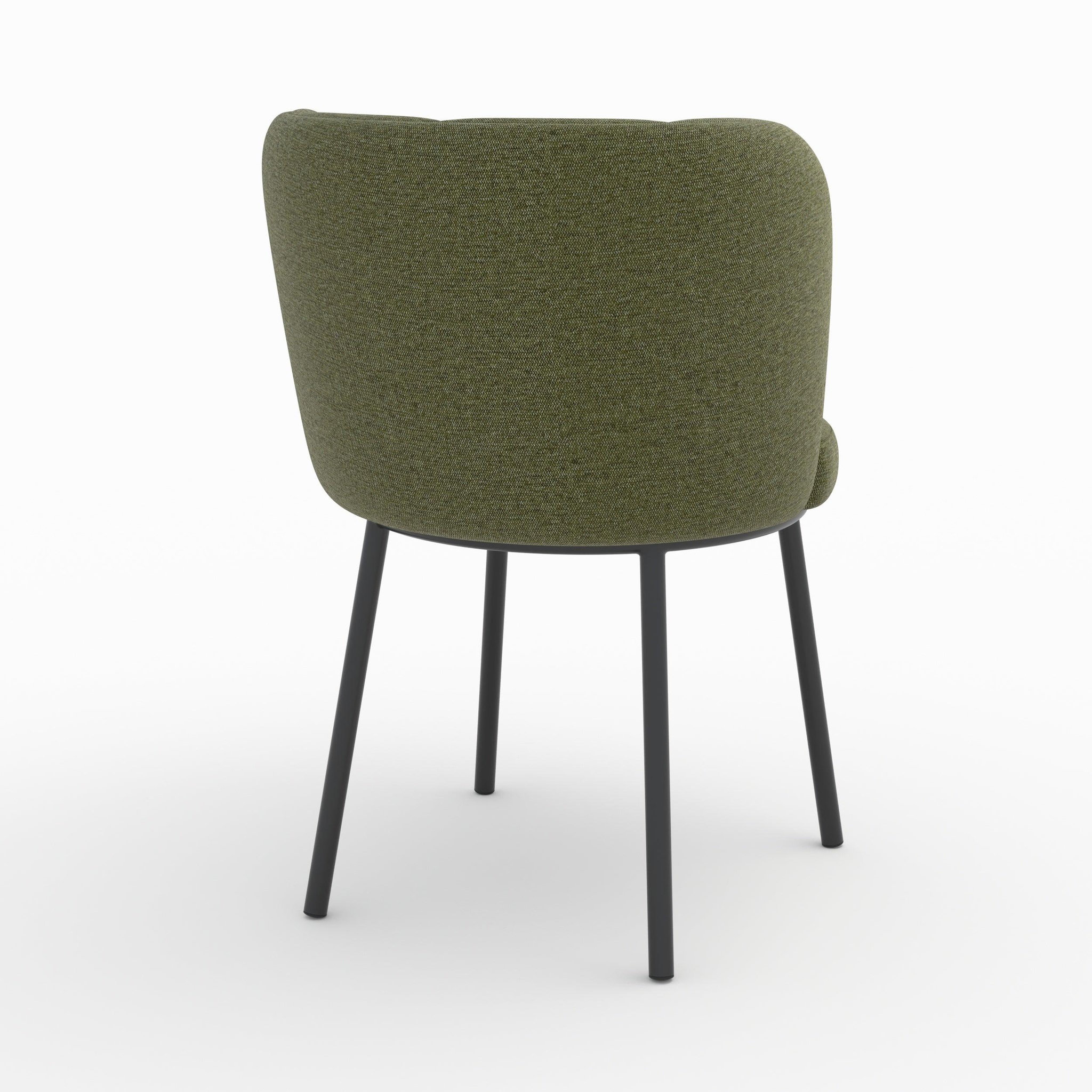 Voir la diapositive 5 : MAISON PAVANE Chaise en tissu vert chiné et pieds noirs-aby