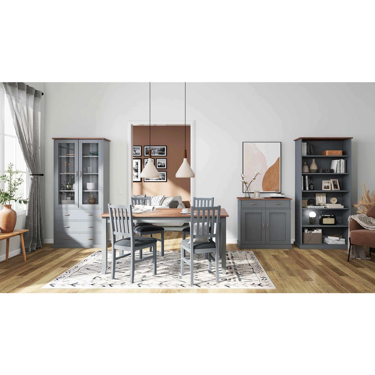 Lot de 2 chaises bois massif assise rembourée LUNA